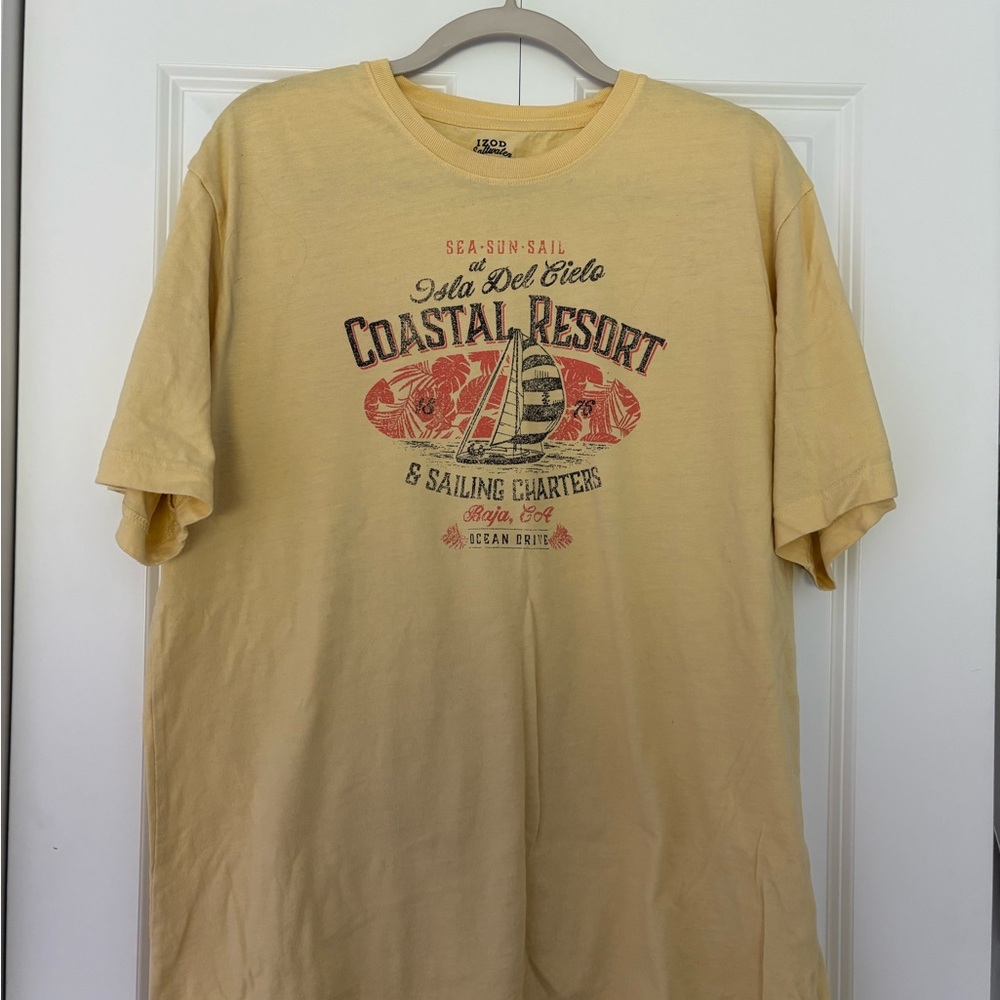 Izod Yellow Short Sleeve Tee Coastal Resort